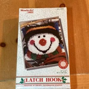 Snowman Latch Hook by WonderArt & Caron.